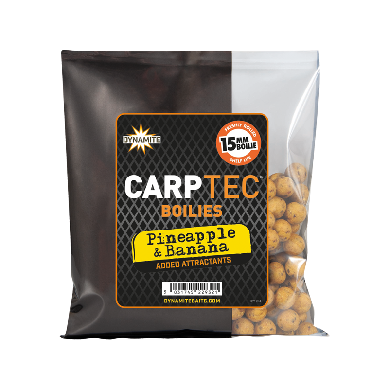 Carptec Pineapple and Banana Boilies 15mm 300g