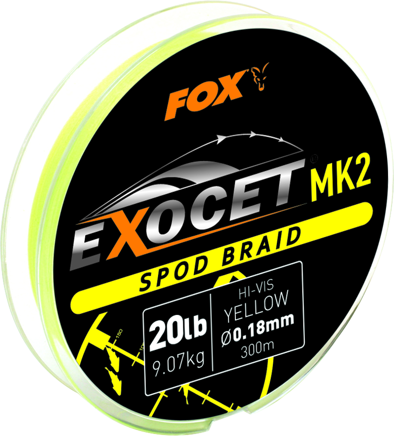 Exocet MK2 Spod Braid 0.18mm 20lb 300m Yellow