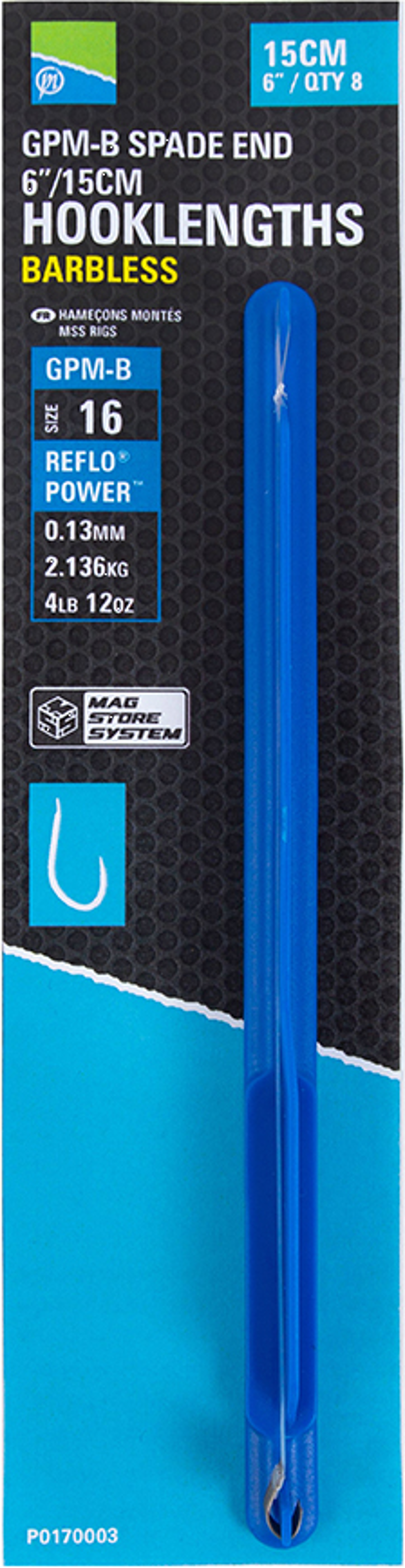 GPM-B Spade End 6 15cm Hooklengths Barbless Mss - 15cm/6