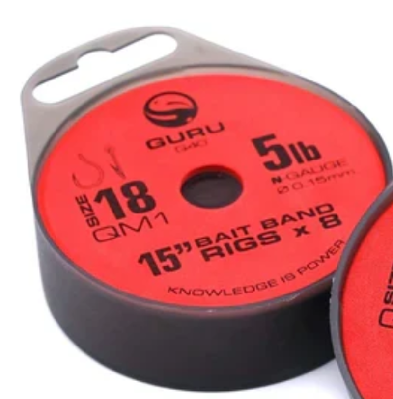 Guru QM1 Bait Band Ready Rigs 15 Inch Size 18 0.15mm