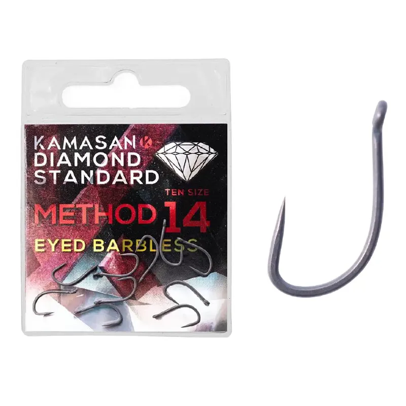 Kamasan Diamond Standard Method Eyed Barbless Hooks