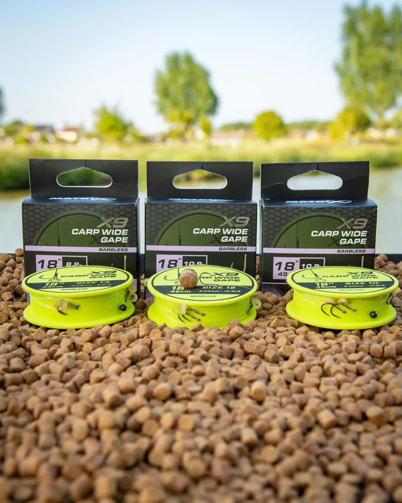 Matrix X9 Carp Wide Gape 45cm Band Rigs-1